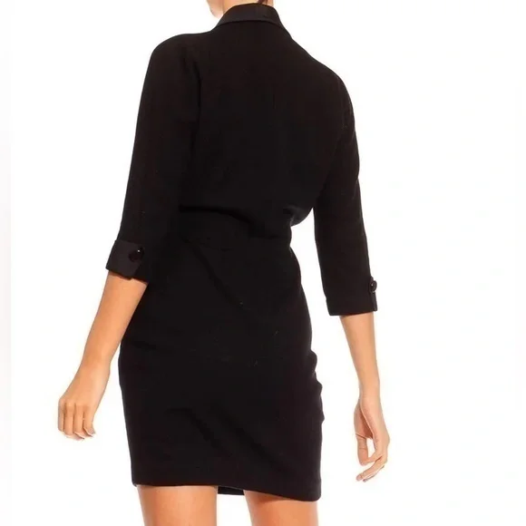ASOS Bershka belted blazer mini dress black double breasted jacket long L NWOT - Picture 1 of 7